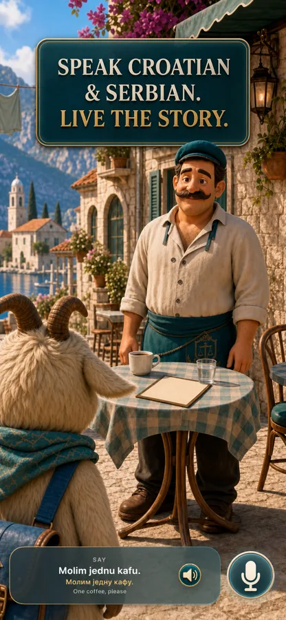 Speaking practice at a café terrace